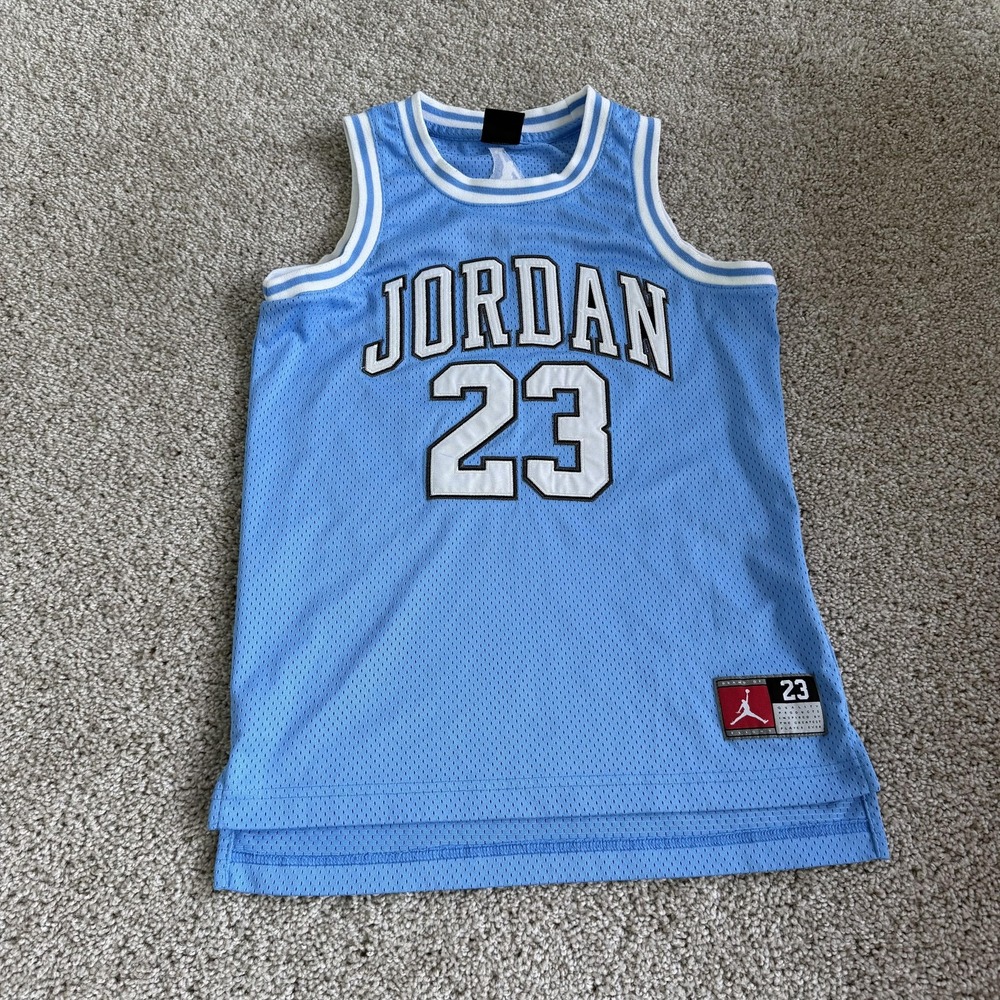 Jordan 23 Basketball Jersey Tank Top Boys 10-12 Blue Mesh Sleeveless Jumpman